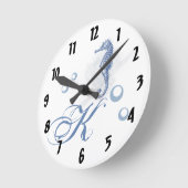 Gepersonaliseerde wandklok zeestrand water (Hoek)