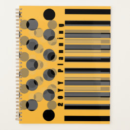Gepersonaliseerde Warm Geel Zwart Geïnspireerd Planner