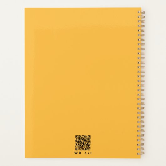 Gepersonaliseerde Warm Geel Zwart Geïnspireerd Planner (Achterkant)