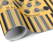 Gepersonaliseerde Warm Geel Zwart Geïnspireerde Ve Cadeaupapier (Rol Hoek)