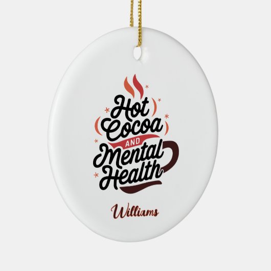 Gepersonaliseerde warme cacao en geestelijke gezon keramisch ornament (Rechts)