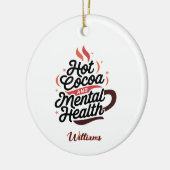 Gepersonaliseerde warme cacao en geestelijke gezon keramisch ornament (Links)