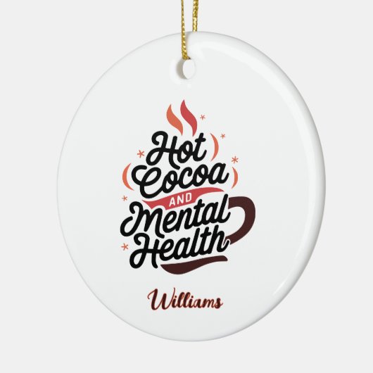 Gepersonaliseerde warme cacao en geestelijke gezon keramisch ornament (Links)