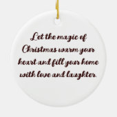 Gepersonaliseerde warme cacao en geestelijke gezon keramisch ornament (Achterkant)