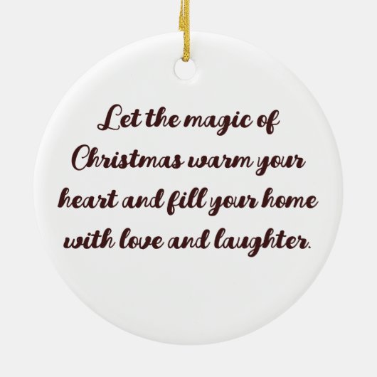 Gepersonaliseerde warme cacao en geestelijke gezon keramisch ornament (Achterkant)