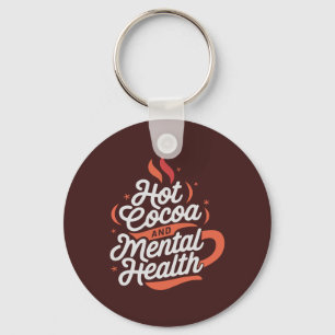 Gepersonaliseerde warme cacao en geestelijke gezon sleutelhanger