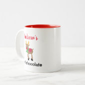 Gepersonaliseerde warme chocolade Kinder kerst Tweekleurige Koffiemok (Voorkant links)