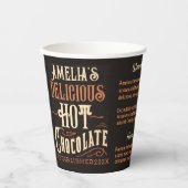 Gepersonaliseerde warme chocolade recept Kerstmis Papieren Bekers (Voorkant)