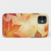 Gepersonaliseerde warme herfst Waterverf bladeren Case-Mate iPhone Case (Achterkant (horizontaal))