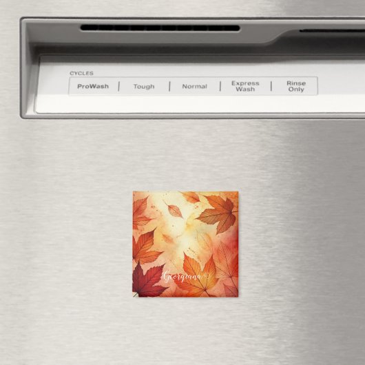 Gepersonaliseerde warme herfst Waterverf bladeren Magneet (Insitu (Vaatwasser))