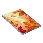 Gepersonaliseerde warme herfst Waterverf bladeren Notitieboek (Rechterzijde)