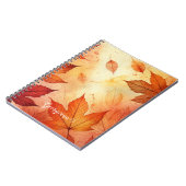 Gepersonaliseerde warme herfst Waterverf bladeren Notitieboek (Linkerzijde)