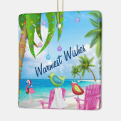 Gepersonaliseerde Warmest Wishes Wishes Birds Beac Keramisch Ornament (Links)