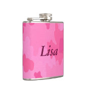 Gepersonaliseerde warmroze Camouflage-kolf Heupfles (Rechts)