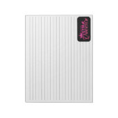 Gepersonaliseerde warmroze naald glitter gym konin notitieblok (Linkerzijde)