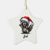 Gepersonaliseerde wasbeer Leuk ornament (Rechts)