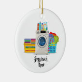 Gepersonaliseerde wasserette Kerstversiering Wasse Keramisch Ornament (Rechts)