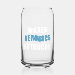 Gepersonaliseerde wateraerobics-instructeur blikvorm glas