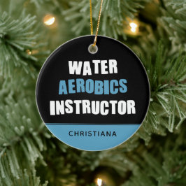 Gepersonaliseerde wateraerobics-instructeur keramisch ornament