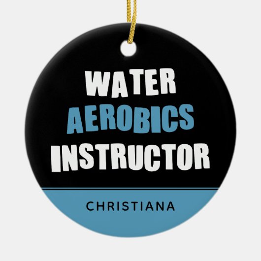 Gepersonaliseerde wateraerobics-instructeur keramisch ornament (Voorkant)
