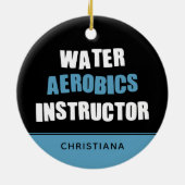 Gepersonaliseerde wateraerobics-instructeur keramisch ornament (Achterkant)