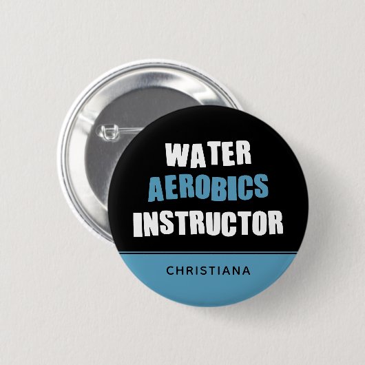 Gepersonaliseerde wateraerobics-instructeur ronde button 5,7 cm (Voorkant /achterkant)