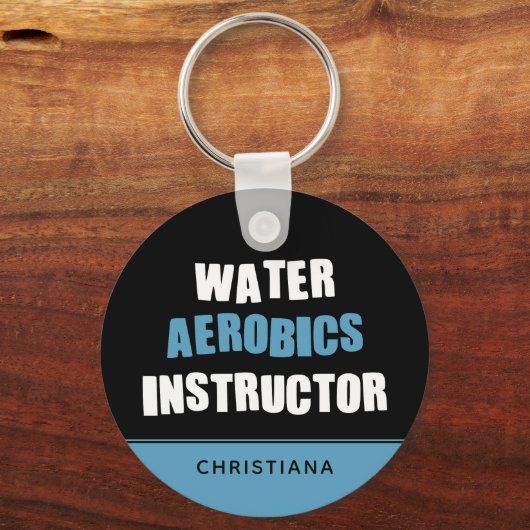 Gepersonaliseerde wateraerobics-instructeur sleutelhanger (Achterkant)