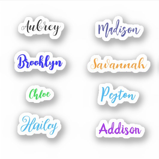 Gepersonaliseerde waterdichte handgeschreven scrip sticker (Voorkant)