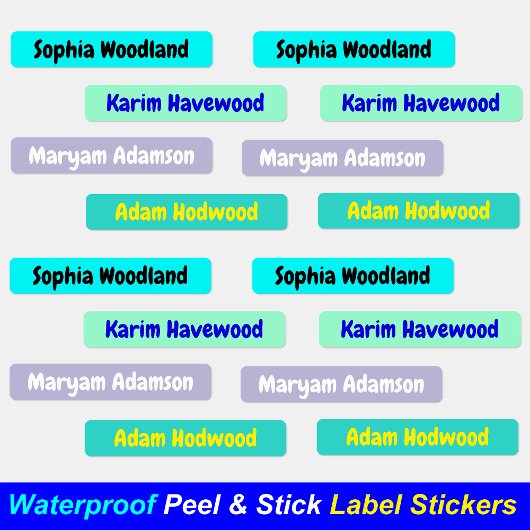 Gepersonaliseerde Waterdichte & Waterverf Ocean Na Labels