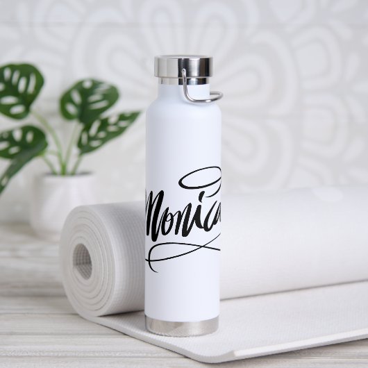 Gepersonaliseerde waterfles cadeau met naam Monica (Yoga)