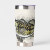 Gepersonaliseerde watergekleurde Bass Fish Geïsoleerde Drinkbeker (Links)