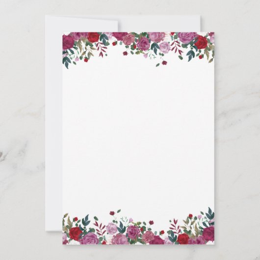 Gepersonaliseerde waterkleur Bloemen Notecards Bedankkaart (Achterkant)