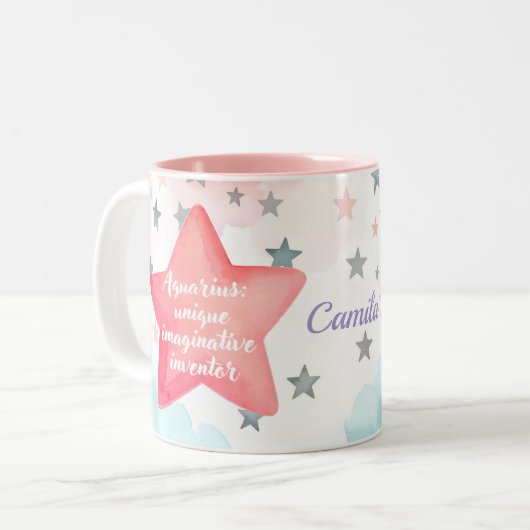 Gepersonaliseerde Waterman Zodiac Sign Mok voor Me (Voorkant links)