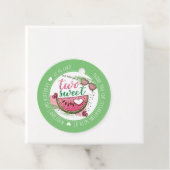 Gepersonaliseerde watermeloen 2e verjaardagsfeestj bedankjes labels (In situ)