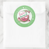 Gepersonaliseerde watermeloen 2e verjaardagsfeestj ronde sticker (Tas)