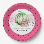 Gepersonaliseerde watermeloen-dag papieren bordje (Voorkant)
