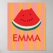 Gepersonaliseerde Watermeloen Kinder Wall Art Poster (Voorkant)