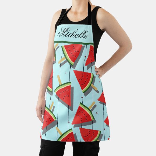 Gepersonaliseerde Watermeloen Popsicle Pattern Sch Schort (Insitu)