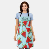 Gepersonaliseerde Watermeloen Popsicle Pattern Sch Schort (Gedragen)