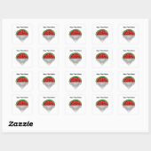 Gepersonaliseerde Watermelon & Palestina T-shirt Vierkante Sticker (Vel)
