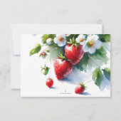 Gepersonaliseerde Waterverf aardbei dank u Bedankkaart (Achterkant)