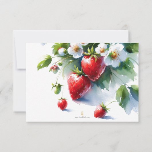 Gepersonaliseerde Waterverf aardbei dank u Bedankkaart (Achterkant)