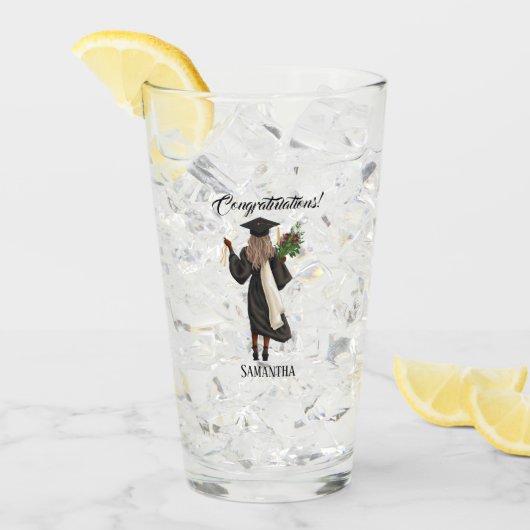 Gepersonaliseerde Waterverf Afstuderen (10) Glas (Voorkant ijs)