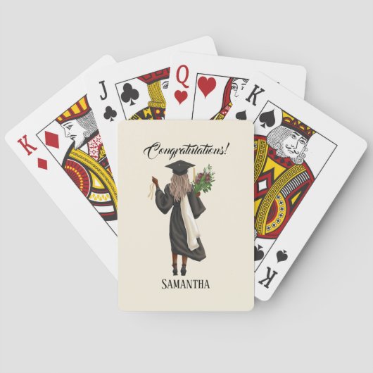 Gepersonaliseerde Waterverf Afstuderen (10) Pokerkaarten (Achterkant)