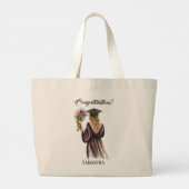Gepersonaliseerde Waterverf Afstuderen (11) Grote Tote Bag (Achterkant)