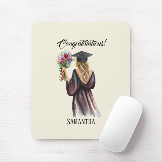 Gepersonaliseerde Waterverf Afstuderen (11) Muismat (Met muis)