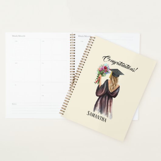 Gepersonaliseerde Waterverf Afstuderen (11) Planner (Display)