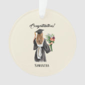 Gepersonaliseerde Waterverf Afstuderen (12) Ornament (voorkant)