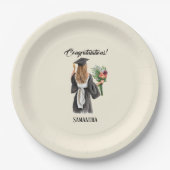 Gepersonaliseerde Waterverf Afstuderen (12) Papieren Bordje (Voorkant)