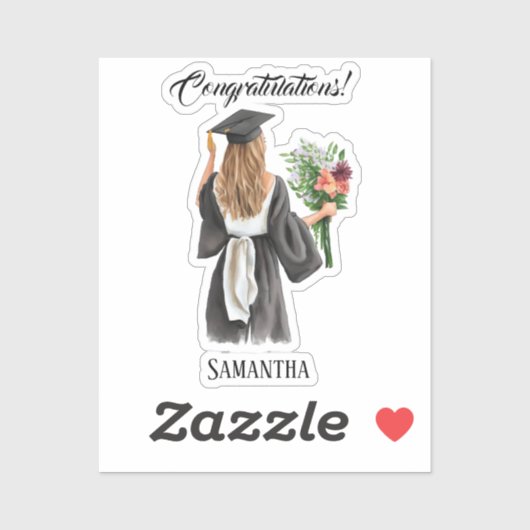 Gepersonaliseerde Waterverf Afstuderen (12) Sticker (Vel)